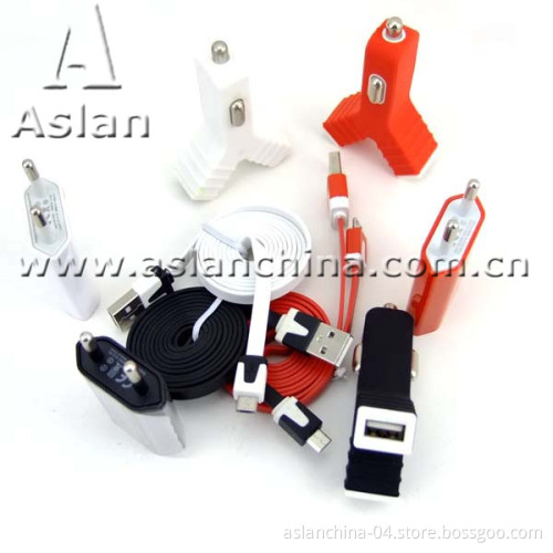 Large Discount EU Plug 3 in 1 Flat Charger Adapter for Galaxy (AK-057)